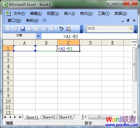 输入=A1-B1